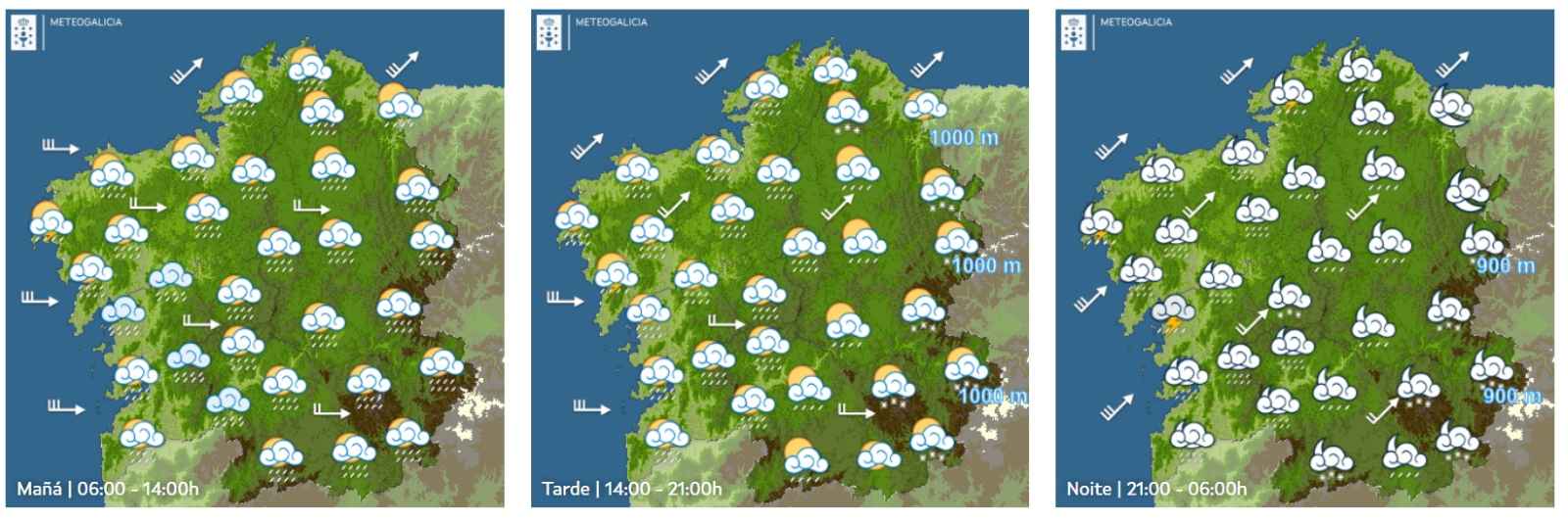 As Rías Baixas e Santiago afrontan un luns marcado pola choiva, o vento forte e a baixada das temperaturas