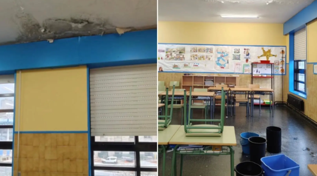 Urxen ao Concello e Xunta actuacións no CEIP Fernández Flórez polas continuas pingueiras nas aulas