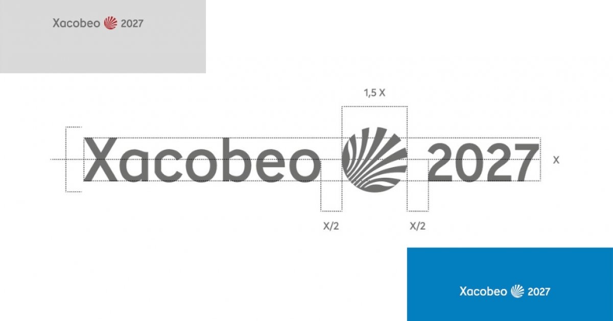 A marca do Xacobeo 2027, con máis 'azul Xunta' e sen Pelegrín