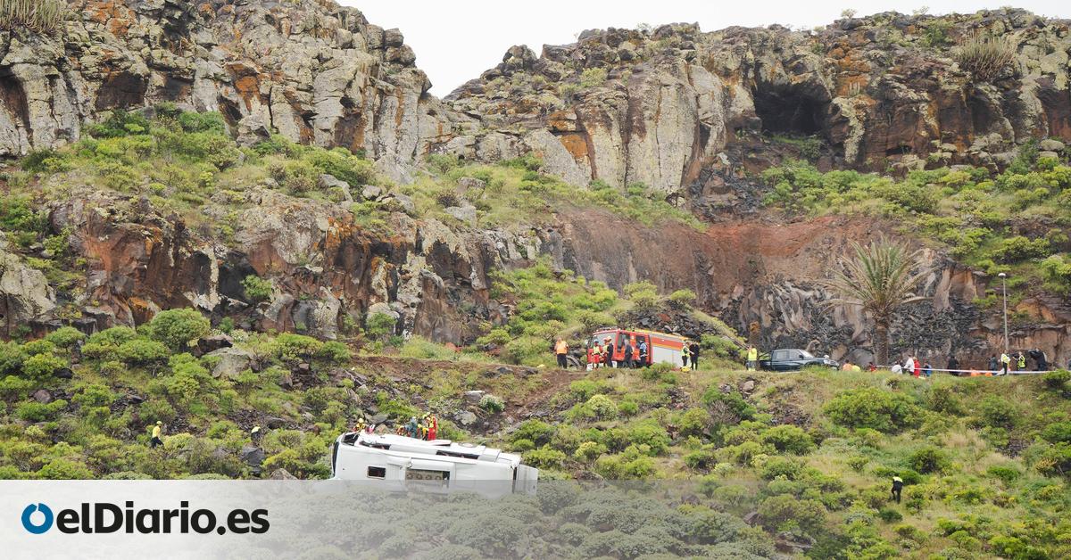 La Guardia Civil baraja un fallo en los frenos como causa del accidente de una guagua turística en La Gomera
