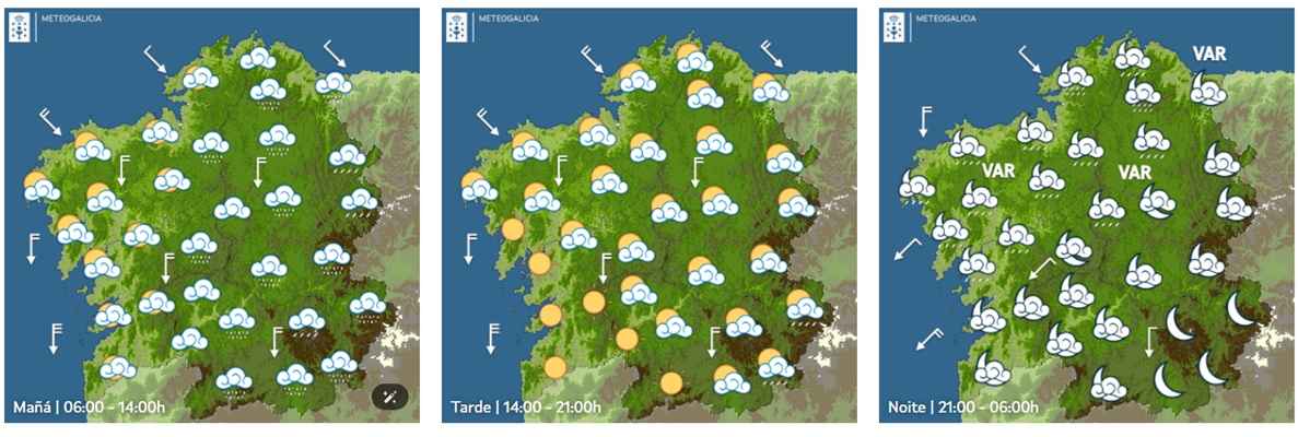 Descenso acusado das temperaturas e vento forte nas Rías Baixas