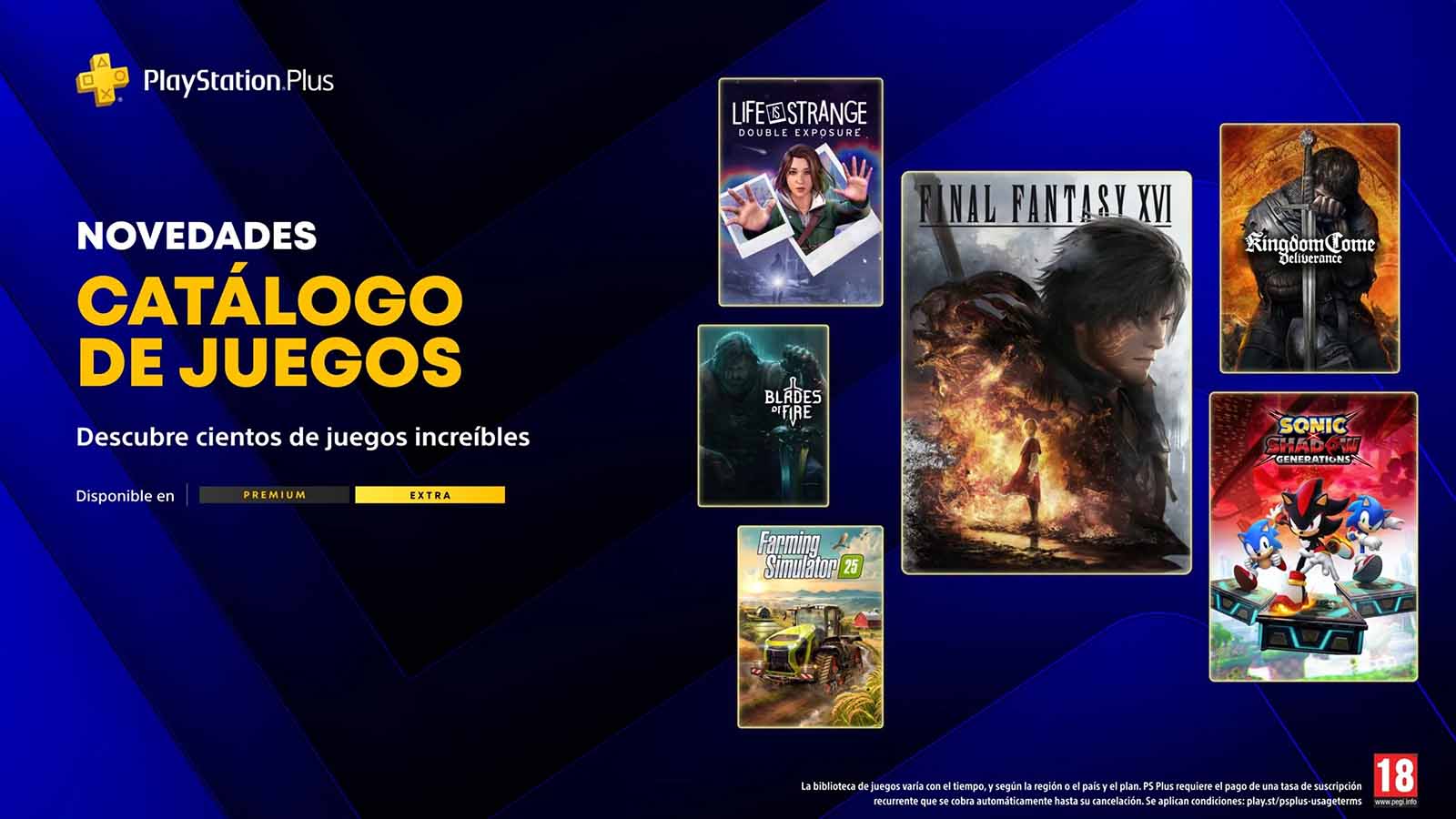 Sonic, Final Fantasy e simulación agrícola entre as novas incorporacións de PlayStation Plus