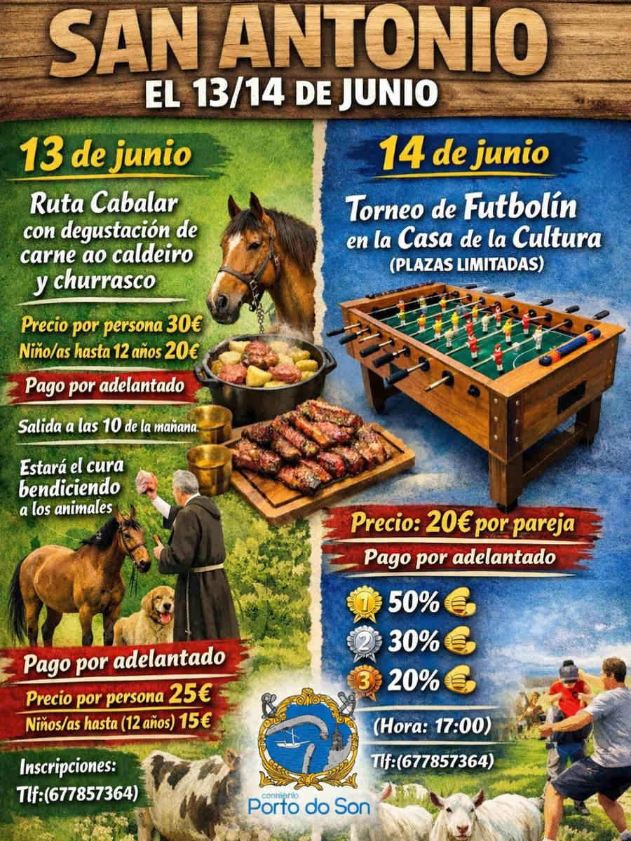Ribasieira celebra os días 13 e 14 de xuño as Festas de San Antonio