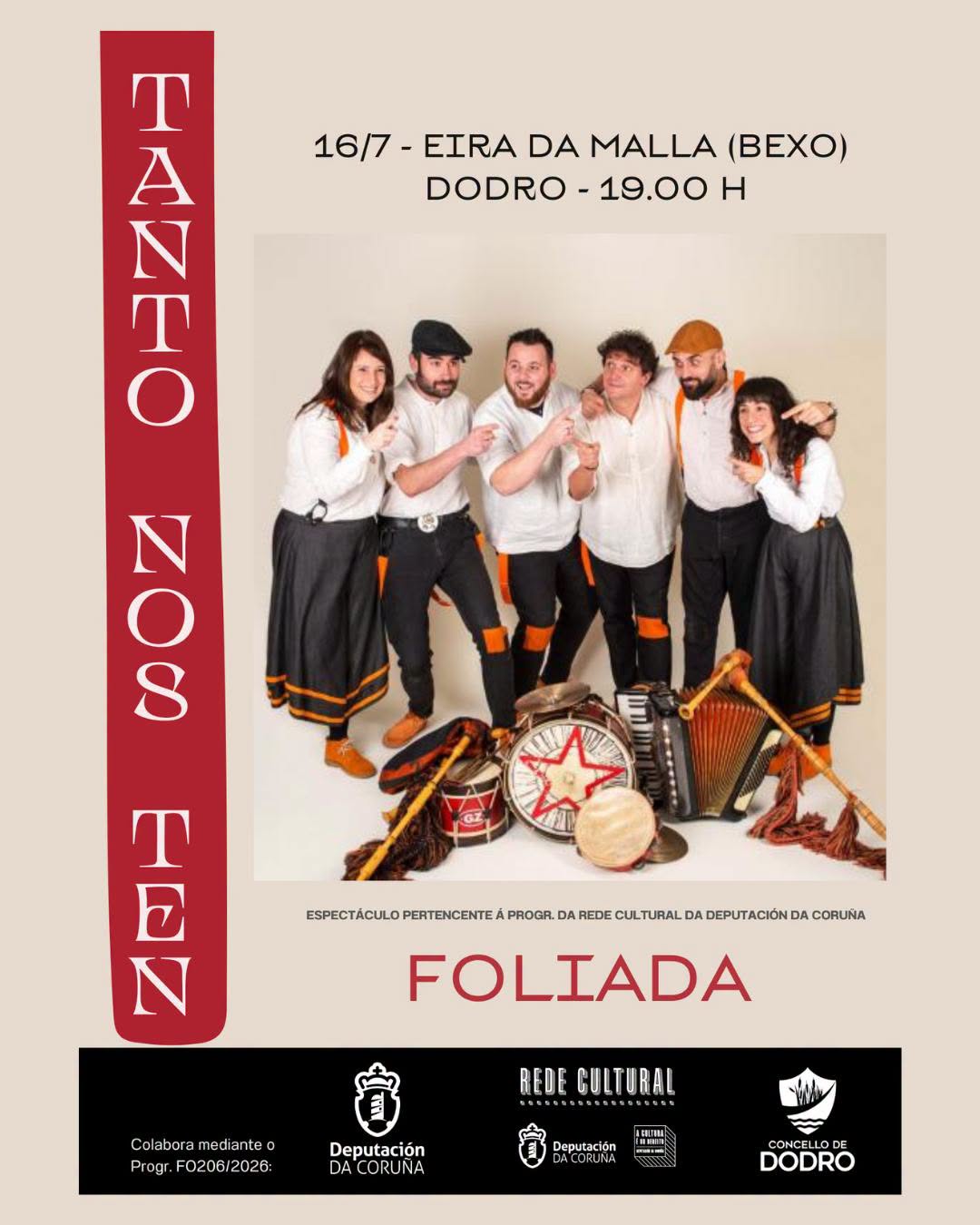 A agrupación Tanto Nos Ten prepara unha foliada para este xoves na Eira da Malla de Bexo (Dodro)