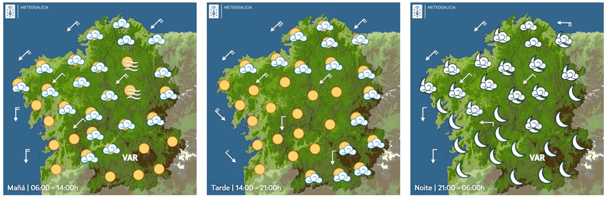 Xoves 6, sol e suba da temperatura