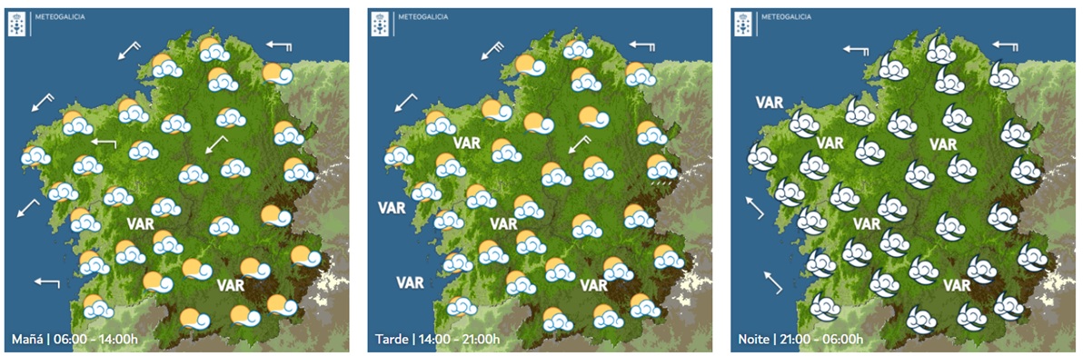 Sábado de contrastes sol, suba térmica e aumento de nubes cara á noite, Domingo con risco de chuvascos