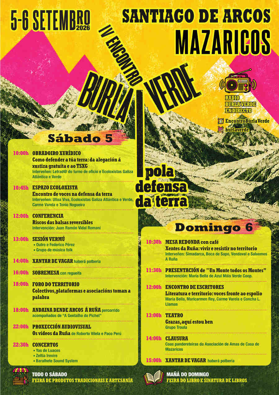 O IV Encontro Burla Verde reivindicará a dignidade do rural galego dende Mazaricos (a partir do 5 de setembro)