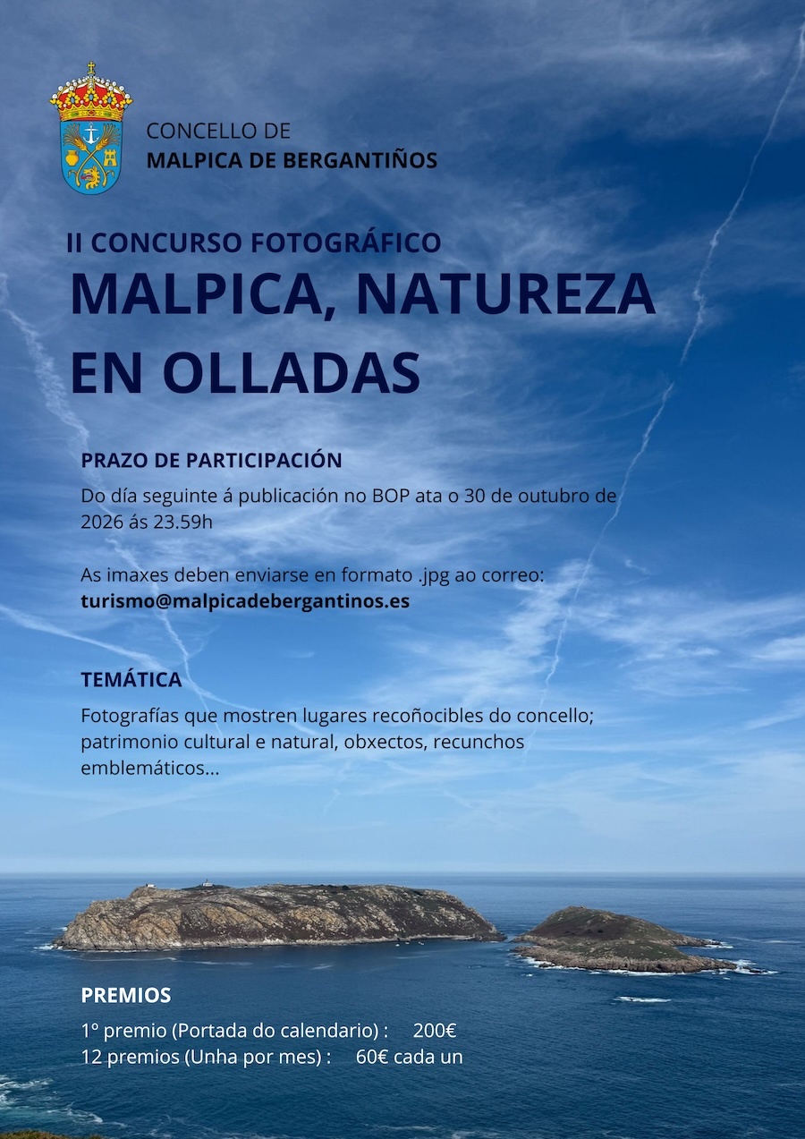 Malpica convoca o II Concurso Fotográfico “Malpica, natureza en olladas”, con 920 euros en premios