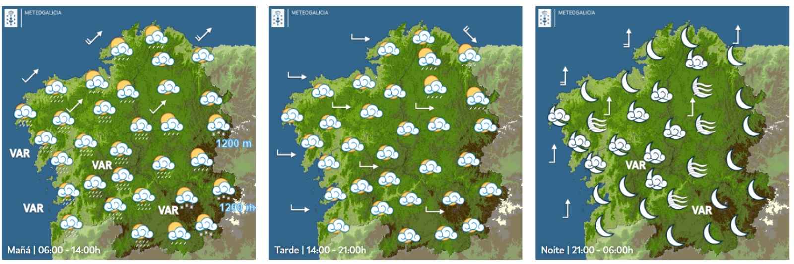 Sábado 22, inestabilidade en Galicia con chuvascos e descenso de temperaturas