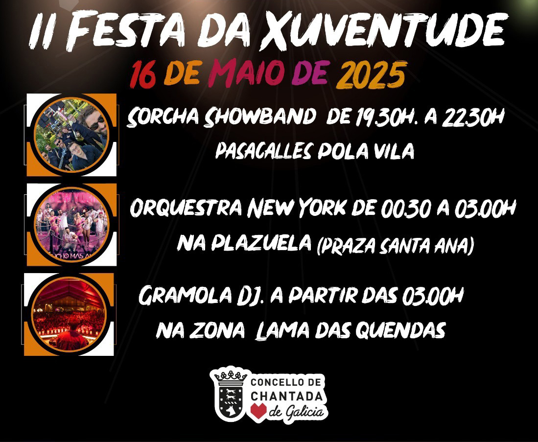 Festa da Xuventude en Chantada, este 16 de maio con servizo de noitebús