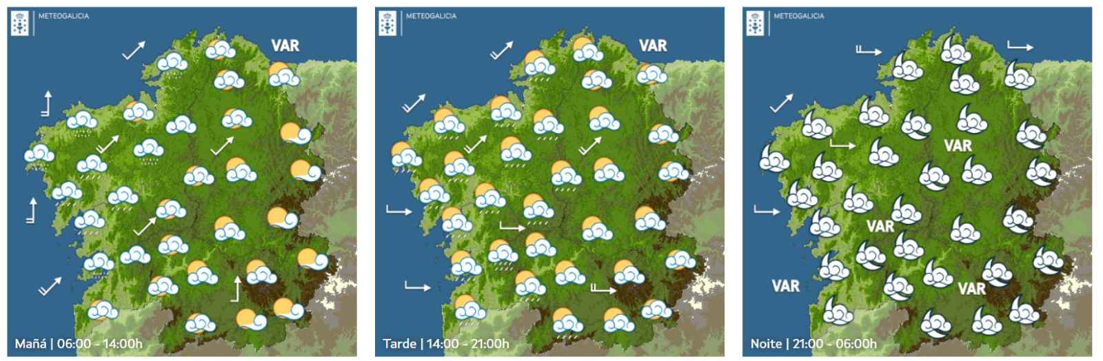 Venres 13, San Antón, nubes e chuvascos sen cambio na temperatura