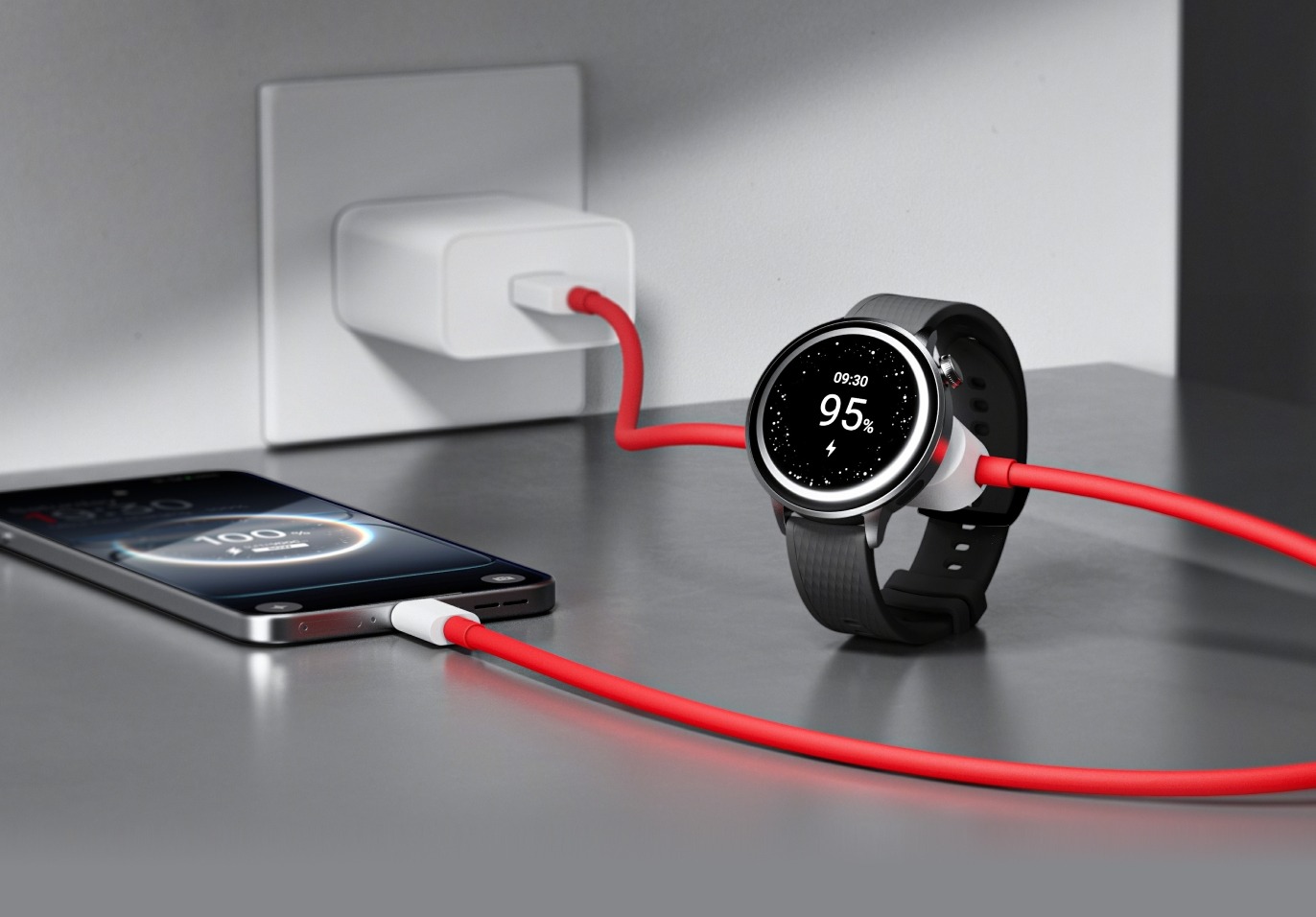 OnePlus comercializa un cable para cargar simultaneamente o móbil e o reloxo