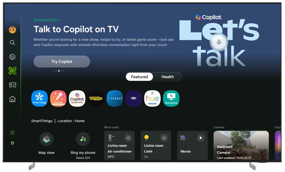 Samsung integra Copilot nos seus últimos televisores