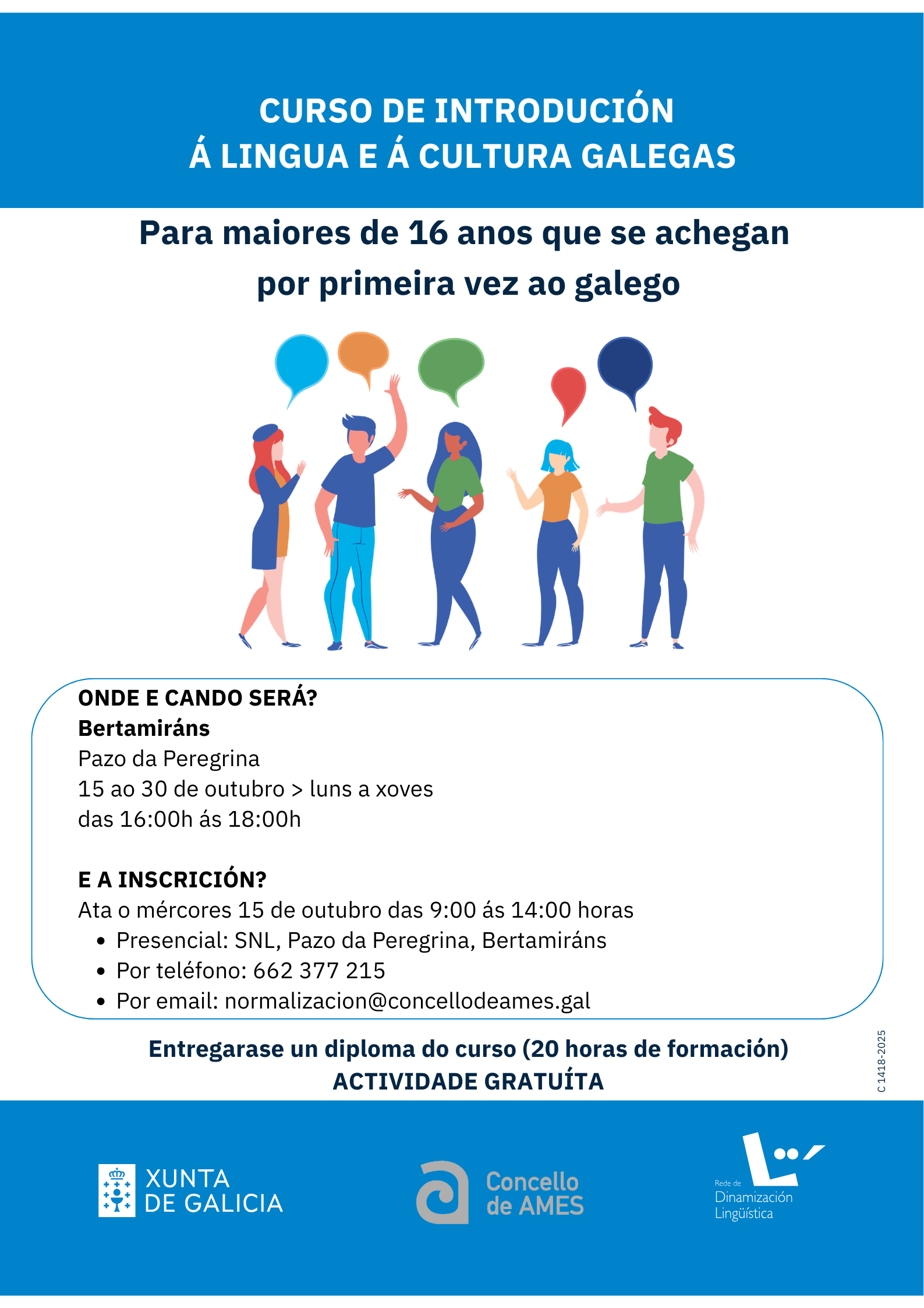 O Concello de Ames impulsa un novo curso para achegar o galego ás persoas migrantes e doutras comunidades lingüísticas