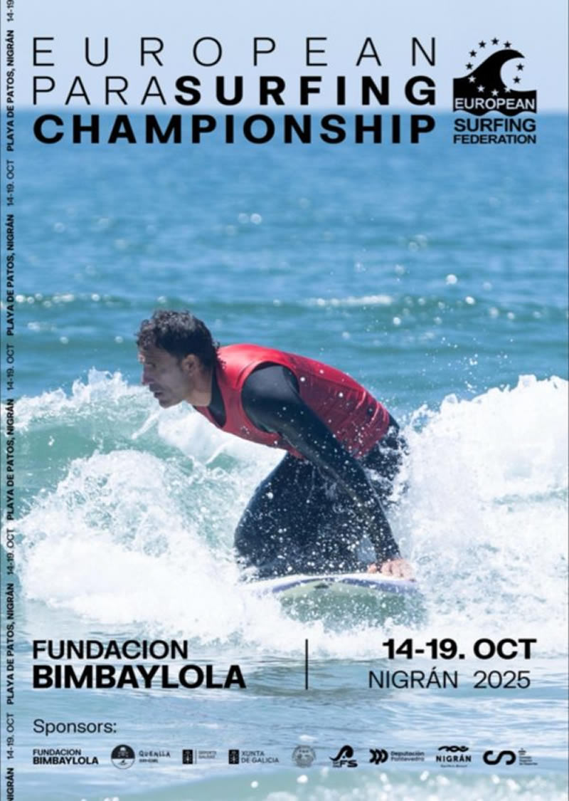 A Praia de Patos acollerá do 14 ao 19 de outubro a European ParaSurfing Championship 2025