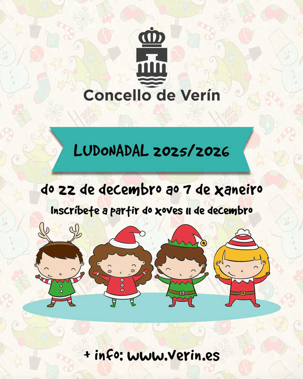 O Concello de Verín pon en marcha a ludoteca de Nadal para nenos e nenas de 3 a 12 anos