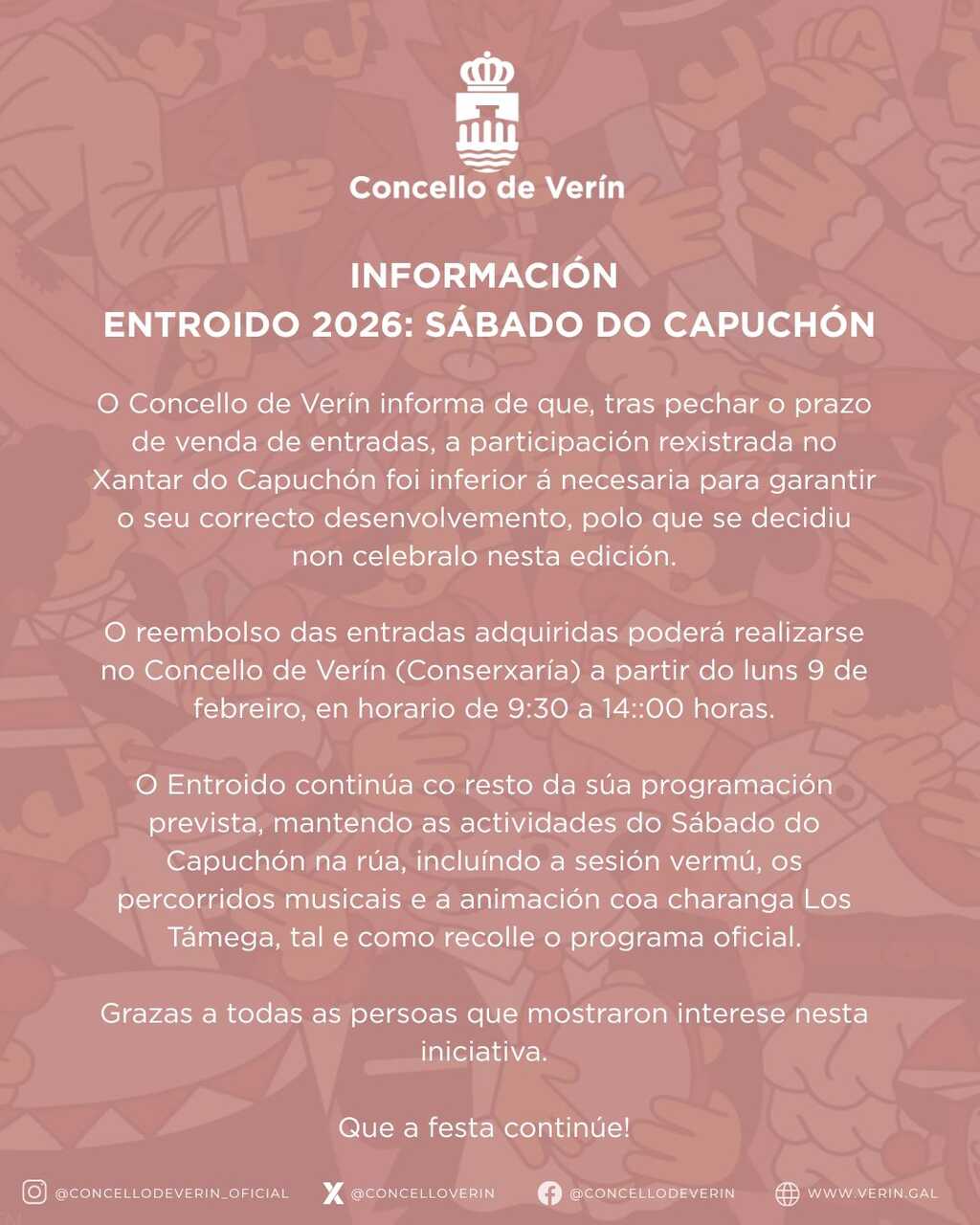 Suspendido el Xantar do Capuchón por no alcanzar el mínimo de inscritos necesario | NOTICIAS VERÍN