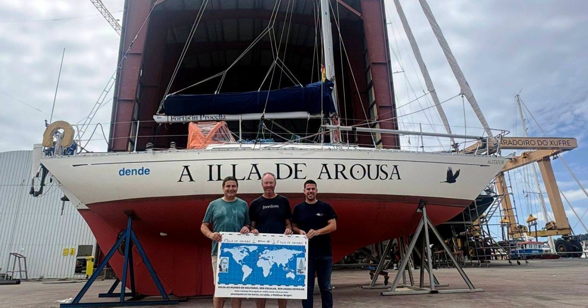 A volta ao mundo en vela, en solitario e sen escalas, do australiano que namorou da Illa de Arousa